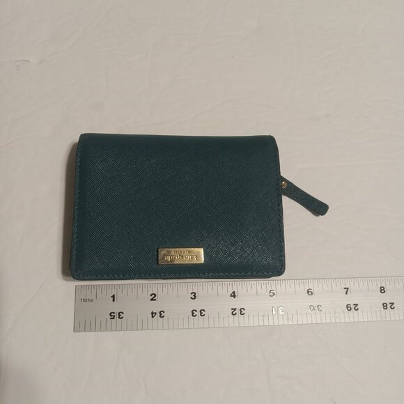 Kate Spade Cara Newbury Lane Saffiano Leather Snap and Zipper Wallet Teal - Picture 3 of 8